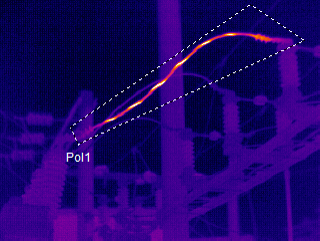 Thermal Image of an Electrical Cable Break