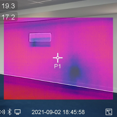 Building Dampness detected with building thermal imaging cameras